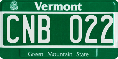 VT license plate CNB022