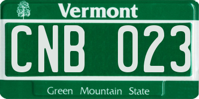 VT license plate CNB023