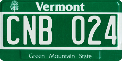 VT license plate CNB024