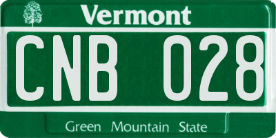 VT license plate CNB028