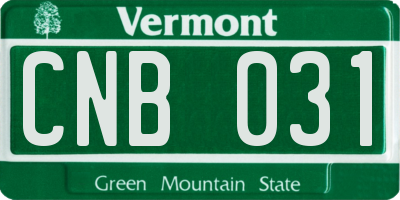 VT license plate CNB031