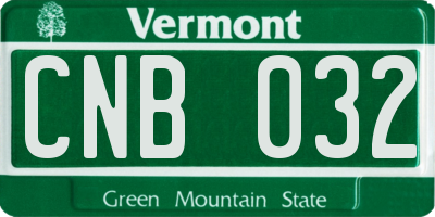 VT license plate CNB032