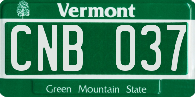 VT license plate CNB037