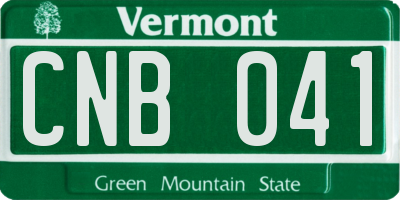 VT license plate CNB041
