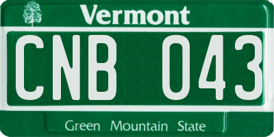 VT license plate CNB043