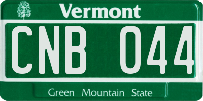 VT license plate CNB044