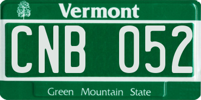 VT license plate CNB052