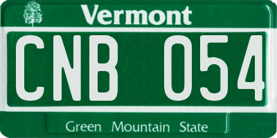 VT license plate CNB054