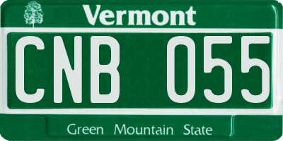 VT license plate CNB055