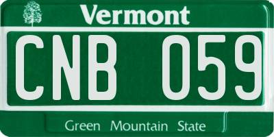 VT license plate CNB059