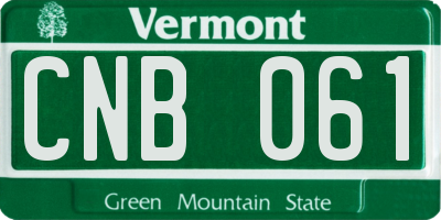 VT license plate CNB061