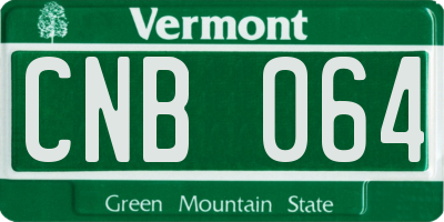 VT license plate CNB064