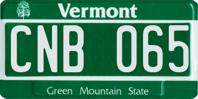 VT license plate CNB065