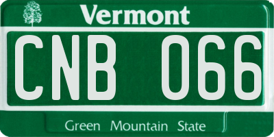 VT license plate CNB066