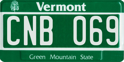 VT license plate CNB069