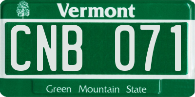 VT license plate CNB071