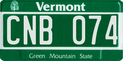 VT license plate CNB074