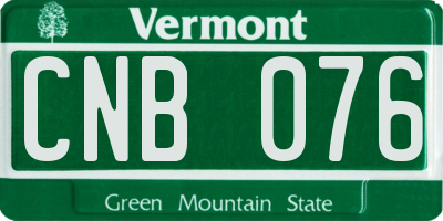 VT license plate CNB076
