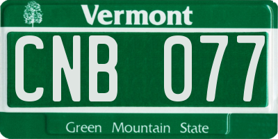 VT license plate CNB077