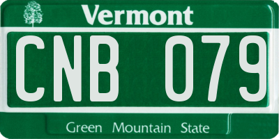 VT license plate CNB079