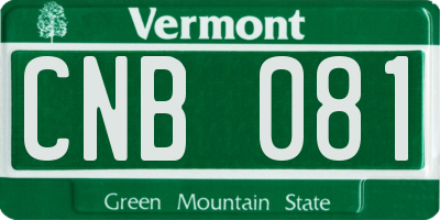 VT license plate CNB081