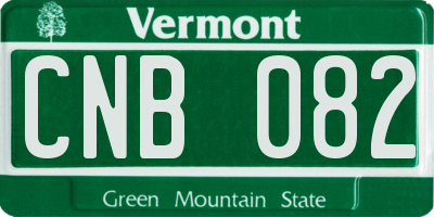 VT license plate CNB082