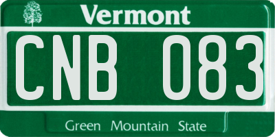 VT license plate CNB083