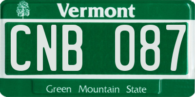 VT license plate CNB087