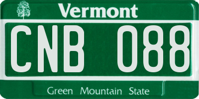 VT license plate CNB088