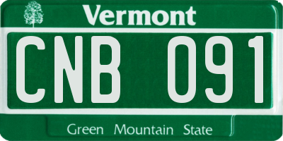 VT license plate CNB091