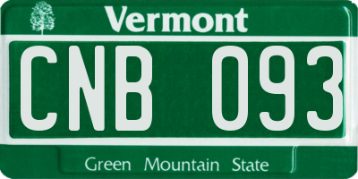 VT license plate CNB093