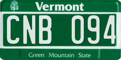 VT license plate CNB094