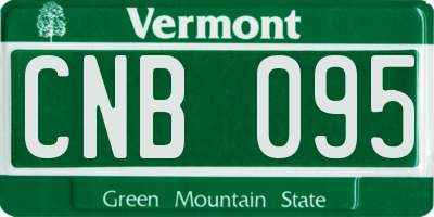 VT license plate CNB095