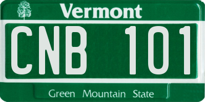 VT license plate CNB101