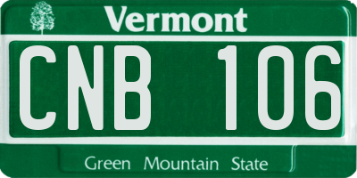 VT license plate CNB106