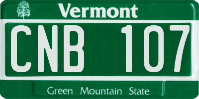VT license plate CNB107