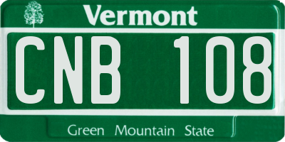VT license plate CNB108