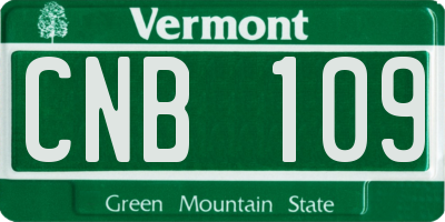 VT license plate CNB109