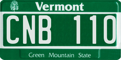 VT license plate CNB110