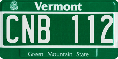 VT license plate CNB112