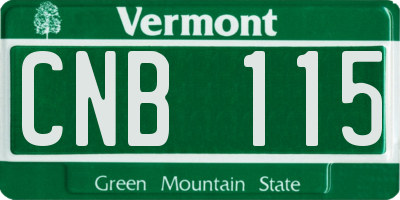 VT license plate CNB115