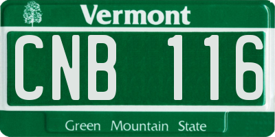 VT license plate CNB116