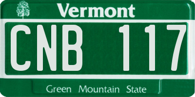 VT license plate CNB117