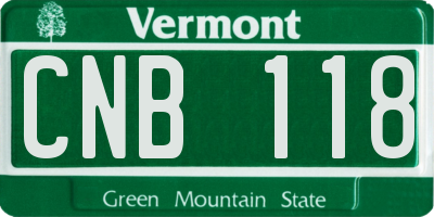 VT license plate CNB118