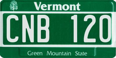 VT license plate CNB120