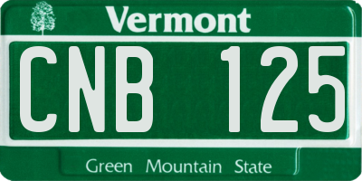 VT license plate CNB125