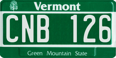 VT license plate CNB126