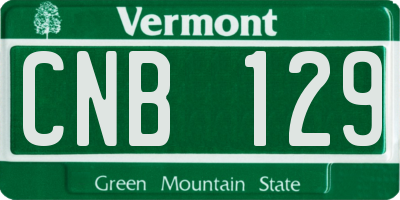 VT license plate CNB129