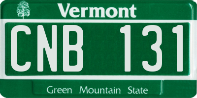 VT license plate CNB131