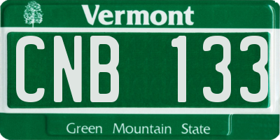 VT license plate CNB133